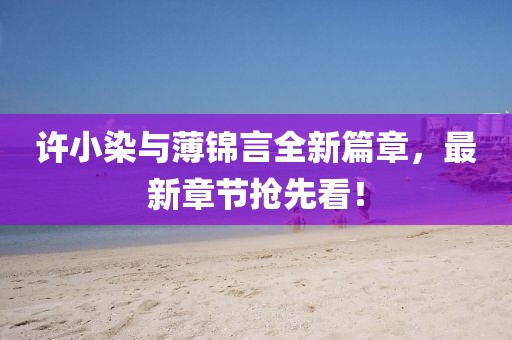 许小染与薄锦言全新篇章，最新章节抢先看！