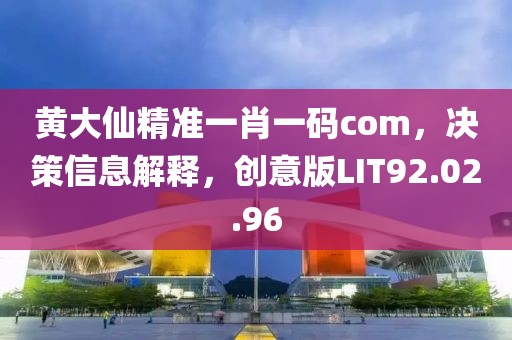 黄大仙精准一肖一码com，决策信息解释，创意版LIT92.02.96