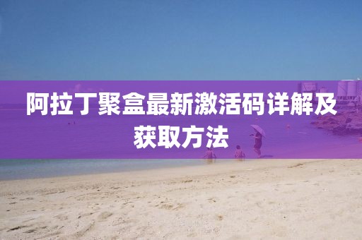 阿拉丁聚盒最新激活码详解及获取方法