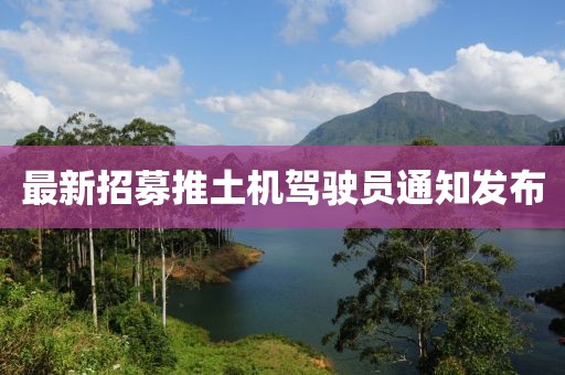 最新招募推土机驾驶员通知发布