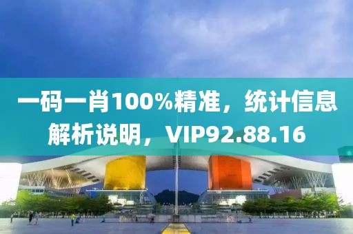 一码一肖100%精准，统计信息解析说明，VIP92.88.16