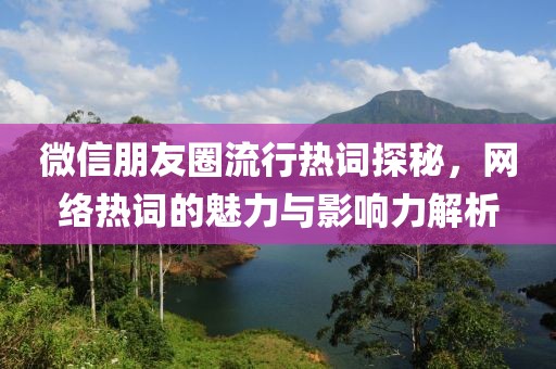 微信朋友圈流行热词探秘，网络热词的魅力与影响力解析