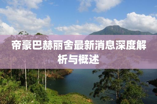 帝豪巴赫丽舍最新消息深度解析与概述