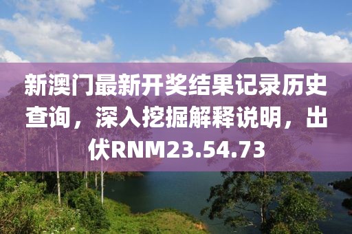 新澳门最新开奖结果记录历史查询，深入挖掘解释说明，出伏RNM23.54.73