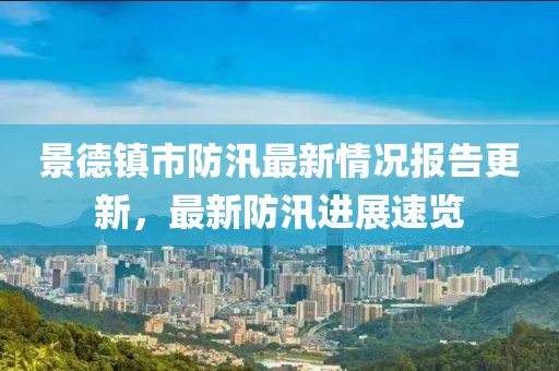 景德镇市防汛最新情况报告更新，最新防汛进展速览
