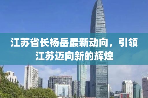 江苏省长杨岳最新动向，引领江苏迈向新的辉煌