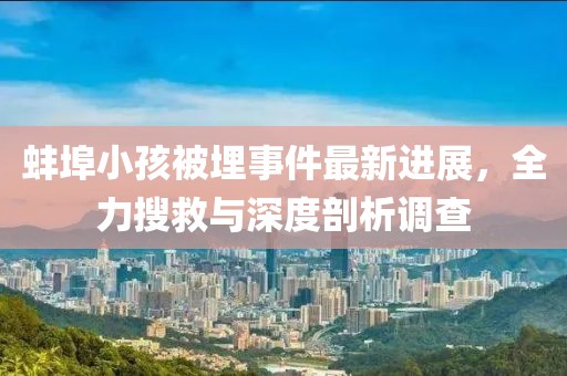 蚌埠小孩被埋事件最新进展，全力搜救与深度剖析调查