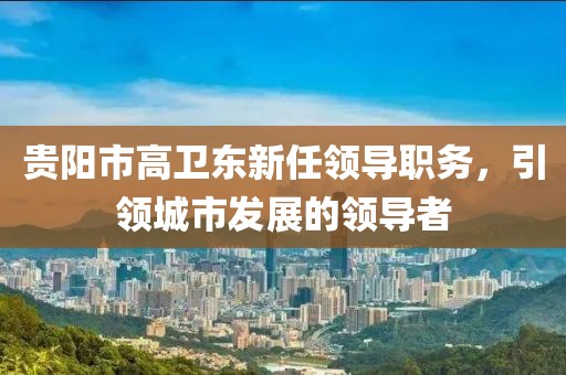 贵阳市高卫东新任领导职务，引领城市发展的领导者