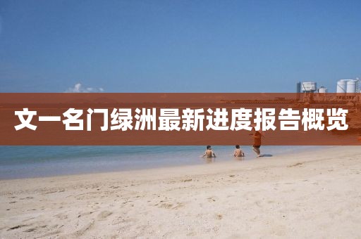 文一名门绿洲最新进度报告概览