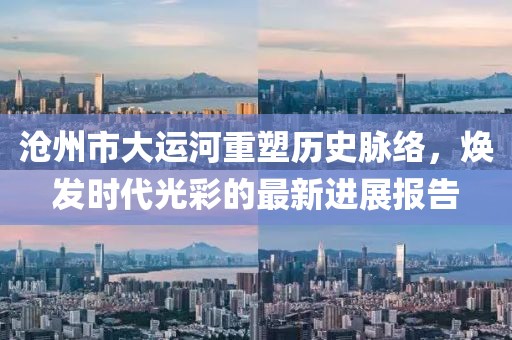 沧州市大运河重塑历史脉络，焕发时代光彩的最新进展报告