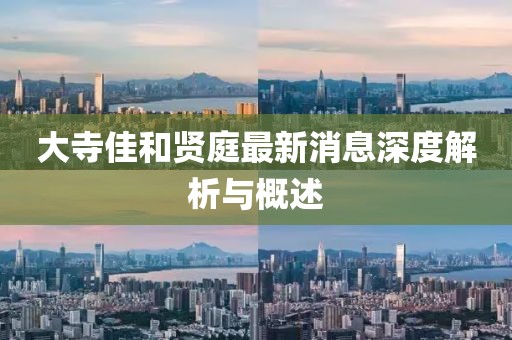 大寺佳和贤庭最新消息深度解析与概述
