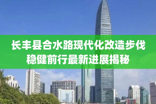 长丰县合水路现代化改造步伐稳健前行最新进展揭秘