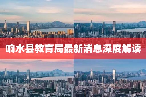 响水县教育局最新消息深度解读