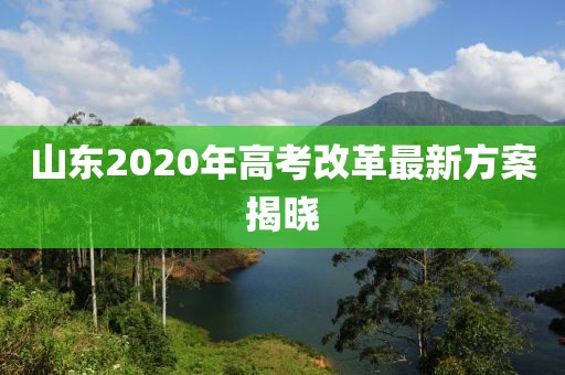 山东2020年高考改革最新方案揭晓