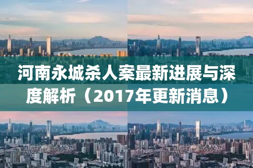 河南永城杀人案最新进展与深度解析（2017年更新消息）