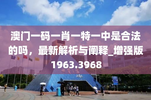 澳门一码一肖一特一中是合法的吗，最新解析与阐释_增强版1963.3968