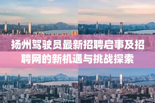 扬州驾驶员最新招聘启事及招聘网的新机遇与挑战探索