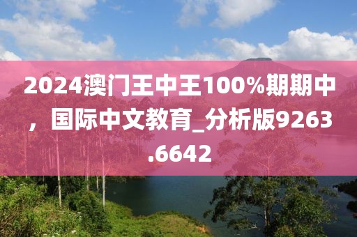 2024澳门王中王100%期期中，国际中文教育_分析版9263.6642
