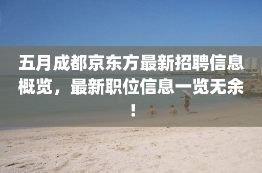 五月成都京东方最新招聘信息概览，最新职位信息一览无余！