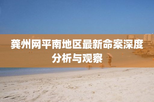龚州网平南地区最新命案深度分析与观察