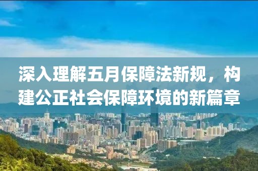 深入理解五月保障法新规，构建公正社会保障环境的新篇章