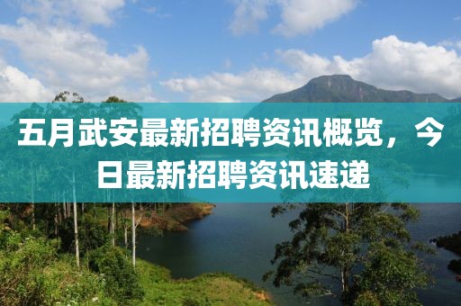 五月武安最新招聘资讯概览，今日最新招聘资讯速递