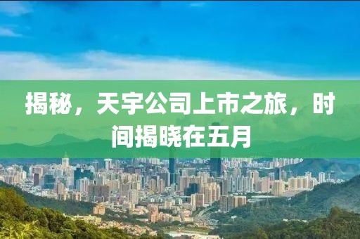 揭秘，天宇公司上市之旅，时间揭晓在五月