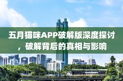 五月猫咪APP破解版深度探讨，破解背后的真相与影响