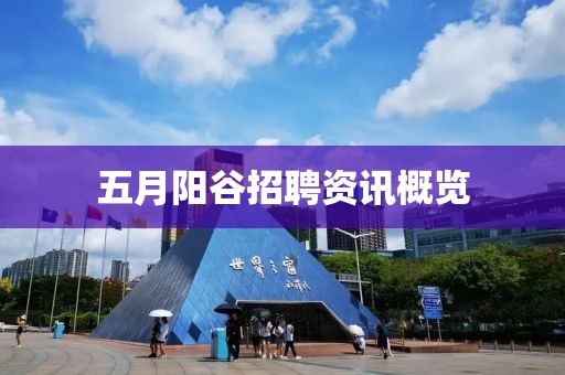 五月阳谷招聘资讯概览