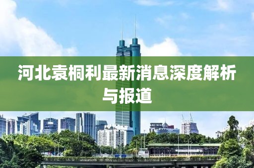 河北袁桐利最新消息深度解析与报道