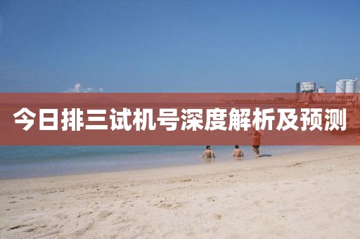 今日排三试机号深度解析及预测