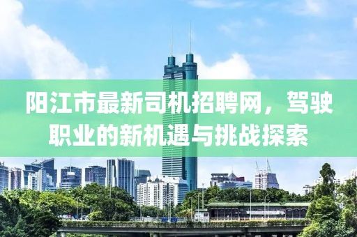 阳江市最新司机招聘网，驾驶职业的新机遇与挑战探索