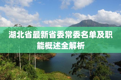 湖北省最新省委常委名单及职能概述全解析