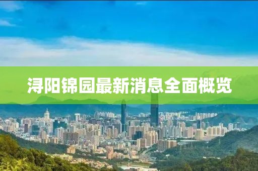 浔阳锦园最新消息全面概览