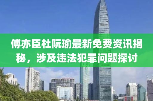 傅亦臣杜阮瑜最新免费资讯揭秘，涉及违法犯罪问题探讨