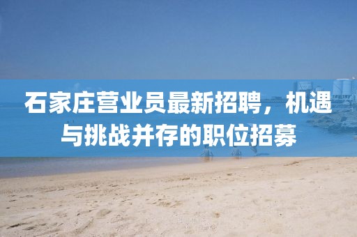 石家庄营业员最新招聘，机遇与挑战并存的职位招募